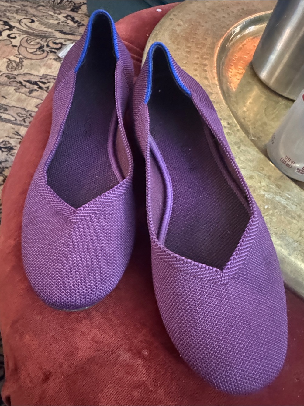 Rothy's Purple Knit Slip-On Ballet Flats